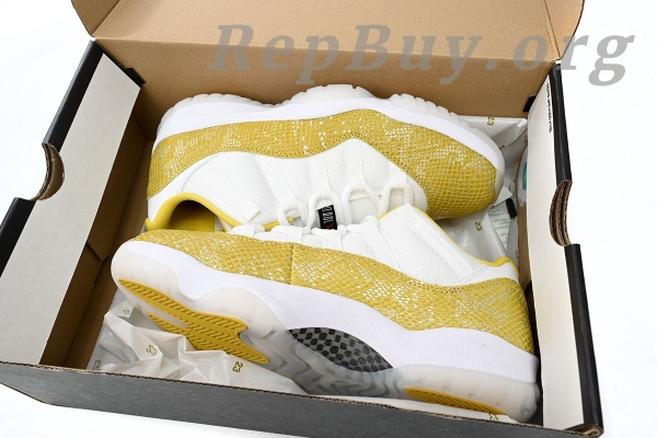Top Version Air Jordan 11 Retro Low WMNS “Yellow Snakeskin AH7860-107 - Image 15