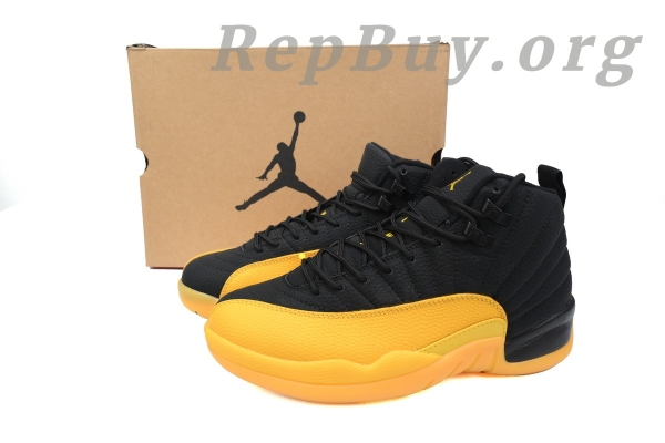 Top Version Air Jordan 12 Retro, High Quality Replica Jordan 12, Best Fake Air Jordan 12, AJ12 Retro Black University Gold, 130690-070 Replica, Premium Copy Jordan Shoes, Sneaker Reps Jordan 12