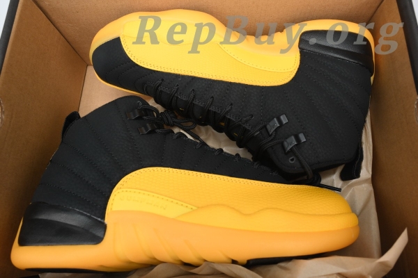 Top Version Air Jordan 12 Retro, High Quality Replica Jordan 12, Best Fake Air Jordan 12, AJ12 Retro Black University Gold, 130690-070 Replica, Premium Copy Jordan Shoes, Sneaker Reps Jordan 12