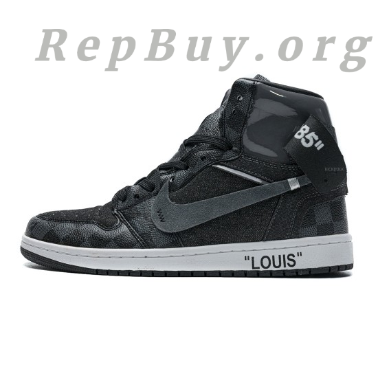 Top Version Air Jordan 1 High Grey X LOUIS VUITTON - Image 2