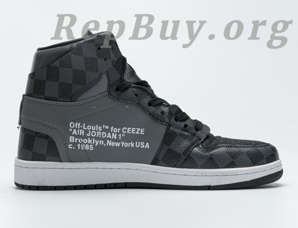Top Version Air Jordan 1 High Grey X LOUIS VUITTON - Image 9