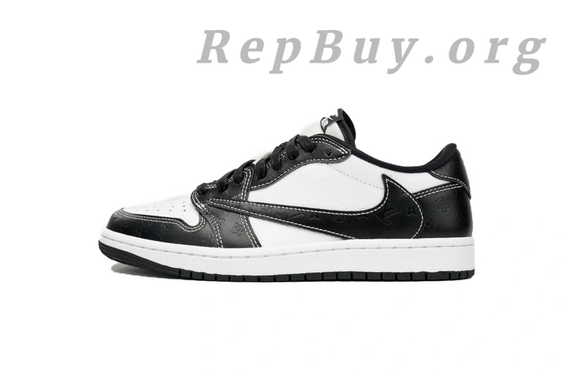Best Top Version Air Jordan 1 Low cut Louis Vuitton Black And White DL2211-001 Replica