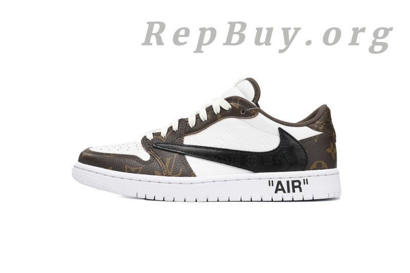 Best Top Version Air Jordan 1 Low cut Louis Vuitton Brown DL2403-002 Replica