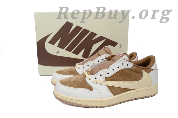 Top Version Air Jordan 1 Low Travis Scott Sail Shy Pink DM7866-106 - Image 11