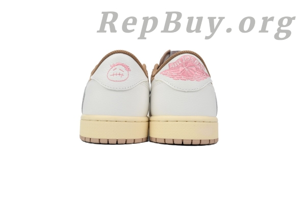Top Version Air Jordan 1 Low Travis Scott Sail Shy Pink DM7866-106 - Image 3