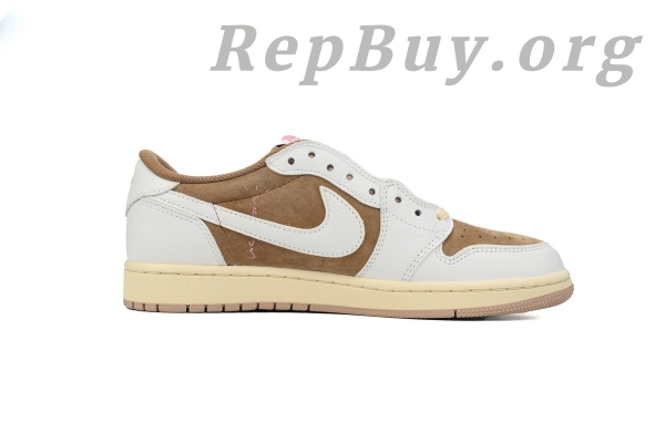 Top Version Air Jordan 1 Low Travis Scott Sail Shy Pink DM7866-106 - Image 2