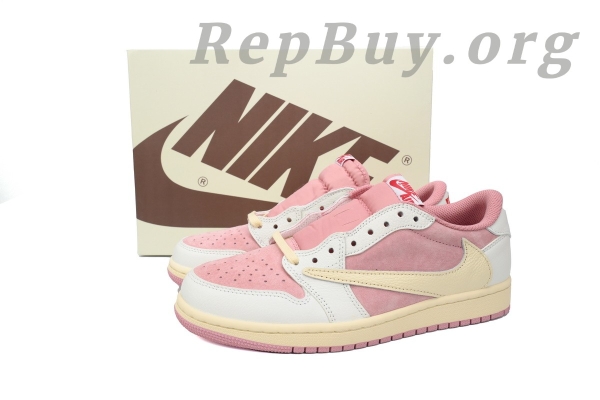 Top Version Air Jordan 1 Low Travis Scott White Pink DM7866-600 - Image 11