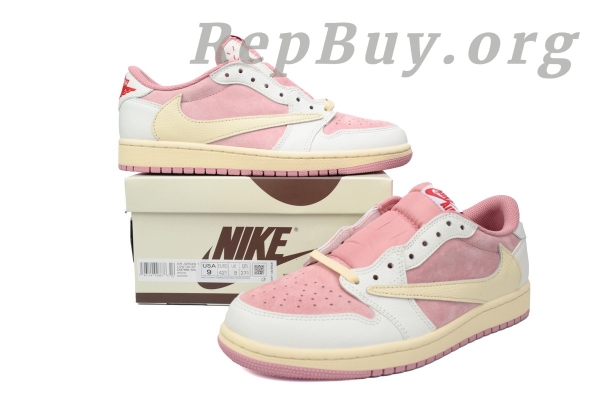 Top Version Air Jordan 1 Low Travis Scott White Pink DM7866-600 - Image 12
