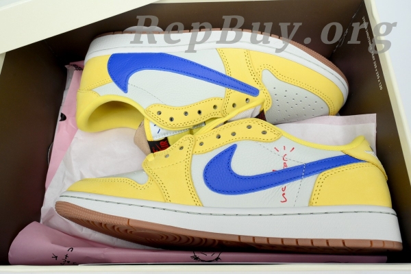 Top Version Air Jordan 1 Retro Low OG SP Travis Scott Canary DZ4137-700 - Image 10