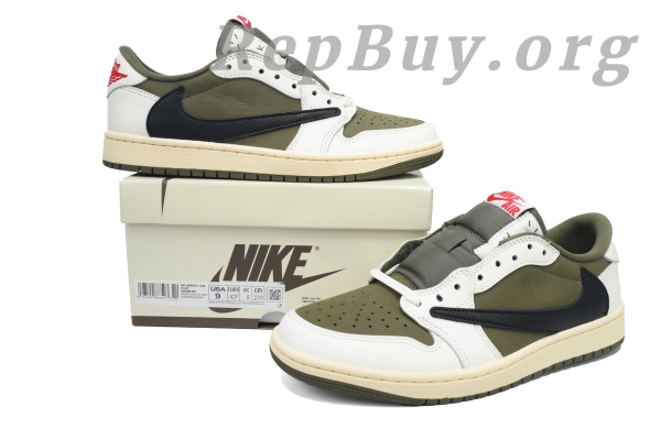 Top Version Air Jordan 1 Retro Low OG SP Travis Scott Medium Olive DM7866-200 - Image 11