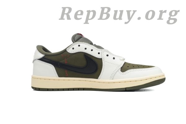 Top Version Air Jordan 1 Retro Low OG SP Travis Scott Medium Olive DM7866-200 - Image 2
