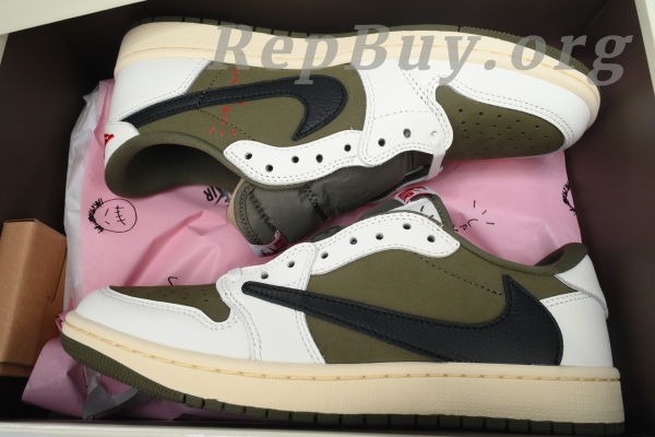 Top Version Air Jordan 1 Retro Low OG SP Travis Scott Medium Olive DM7866-200 - Image 10