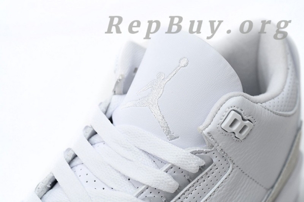 Top Version Air Jordan 3 Retro Pure White 136064-111 - Image 6
