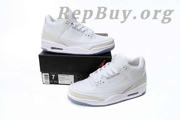 Top Version Air Jordan 3 Retro Pure White 136064-111 - Image 13