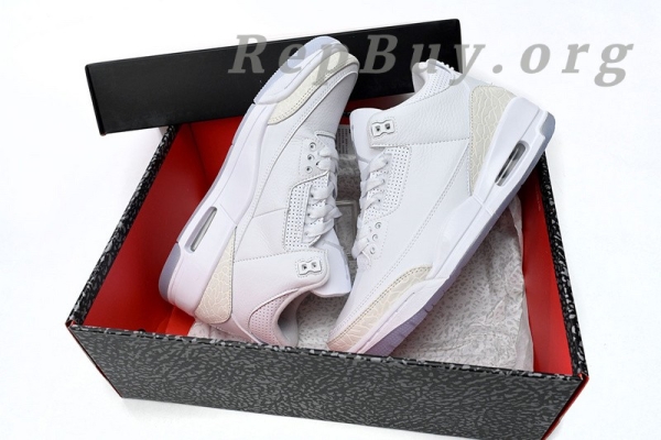 Top Version Air Jordan 3 Retro Pure White 136064-111 - Image 15