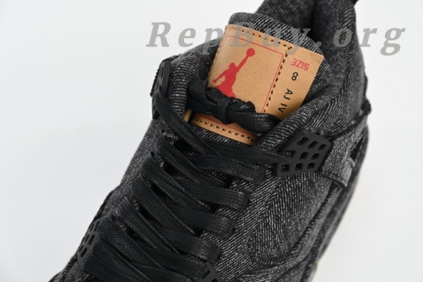 Top Version Air Jordan 4 Retro Levi's Black (Levi's Tag) AQ9103-001 - Image 7