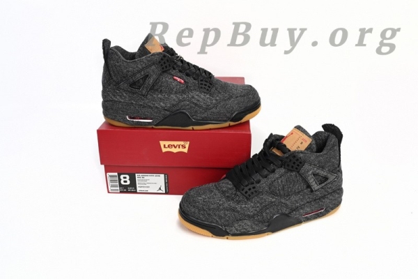 Top Version Air Jordan 4 Retro Levi's Black (Levi's Tag) AQ9103-001 - Image 14