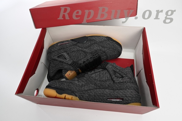 Top Version Air Jordan 4 Retro Levi's Black (Levi's Tag) AQ9103-001 - Image 16