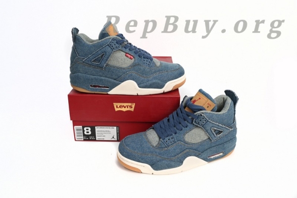 Top Version Air Jordan 4 Retro Levi's Denim (Tag with Levi's Logo) AO2571-401 - Image 15