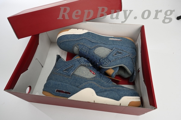Top Version Air Jordan 4 Retro Levi's Denim (Tag with Levi's Logo) AO2571-401 - Image 16