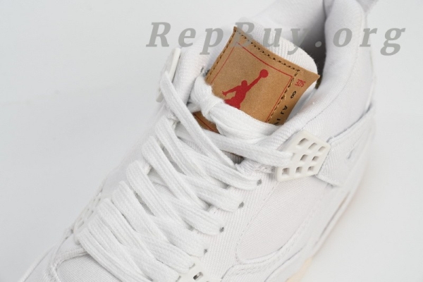 Top Version Air Jordan 4 Retro Levi's White (Levi's Tag) AO2571-100 - Image 7