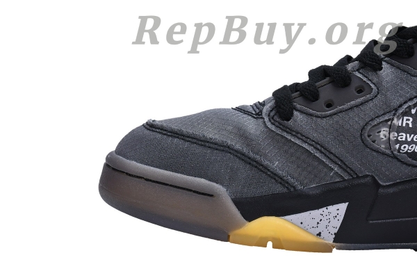 Top Version Air Jordan 5 Retro Off-White Black CT8480-001 - Image 9