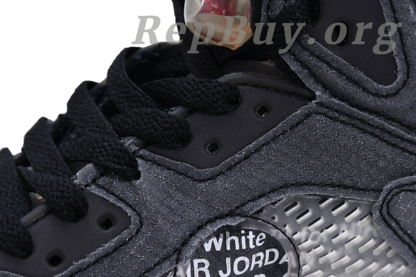 Top Version Air Jordan 5 Retro Off-White Black CT8480-001 - Image 8