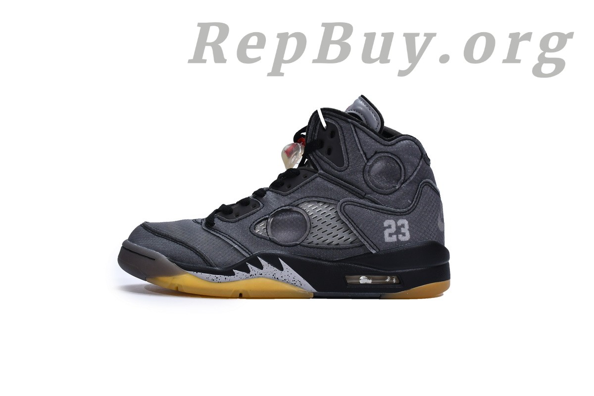 Best Top Version Air Jordan 5 Retro Off-White Black CT8480-001 Replica