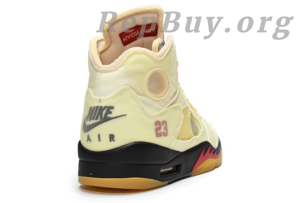 Top Version Air Jordan 5 Retro OFF-WHITE Sail DH8565-100 - Image 11