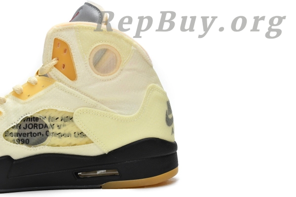 Top Version Air Jordan 5 Retro OFF-WHITE Sail DH8565-100 - Image 10