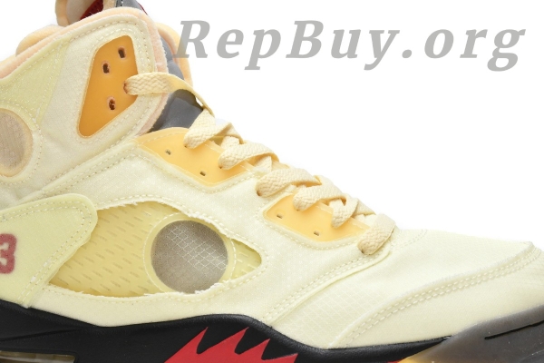 Top Version Air Jordan 5 Retro OFF-WHITE Sail DH8565-100 - Image 12