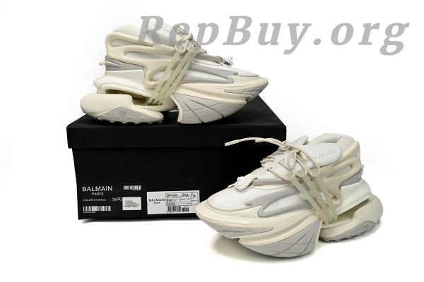 Top Version BALMAIN Multikolor Buty sportowe All White YM1VJ309 - Image 12
