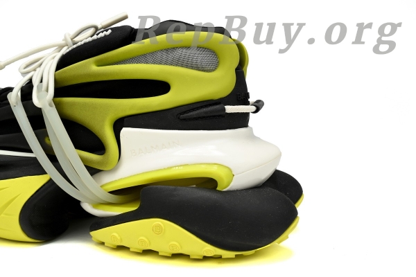 Top Version BALMAIN Multikolor Buty sportowe Black And Yellow YM1VJ309 - Image 5
