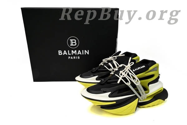 Top Version BALMAIN Multikolor Buty sportowe Black And Yellow YM1VJ309 - Image 13