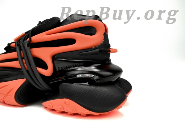 Top Version BALMAIN Multikolor Buty sportowe Black orange YM1VJ309 - Image 6