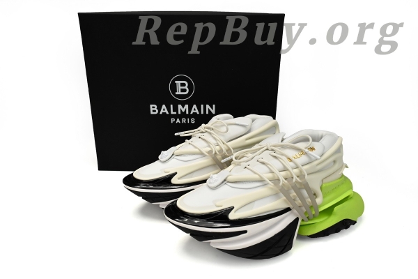 Top Version BALMAIN Multikolor Buty sportowe Black White Green YM1VJ309 - Image 13