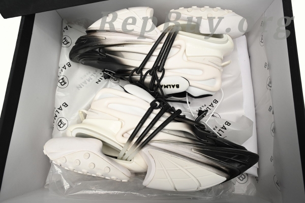 Top Version BALMAIN Multikolor Buty sportowe White and Black YM1VJ309 - Image 14
