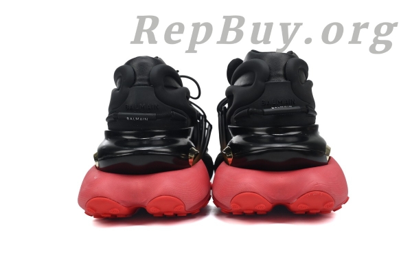 Top Version Balmain Unicorn Low-Top Black Red YM1VJ309 - Image 3