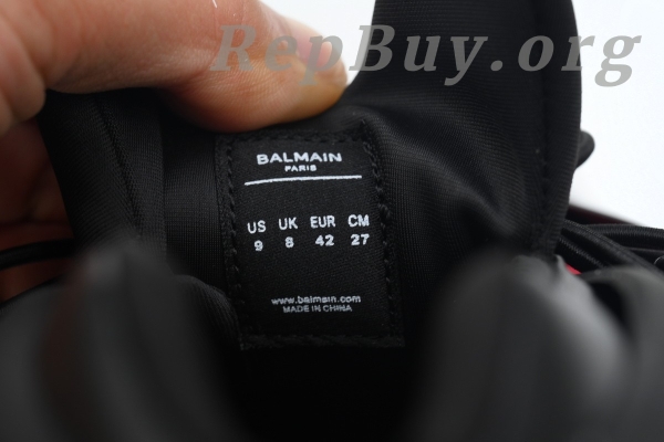 Top Version Balmain Unicorn Low-Top Black Red YM1VJ309 - Image 6