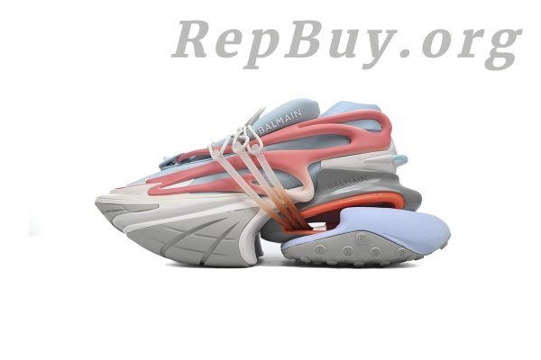 Top Version Balmain Unicorn Low-Top Grey Blue Red YM1VJ309