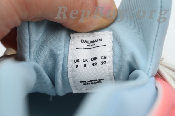 Top Version Balmain Unicorn Low-Top Grey Blue Red YM1VJ309 - Image 5