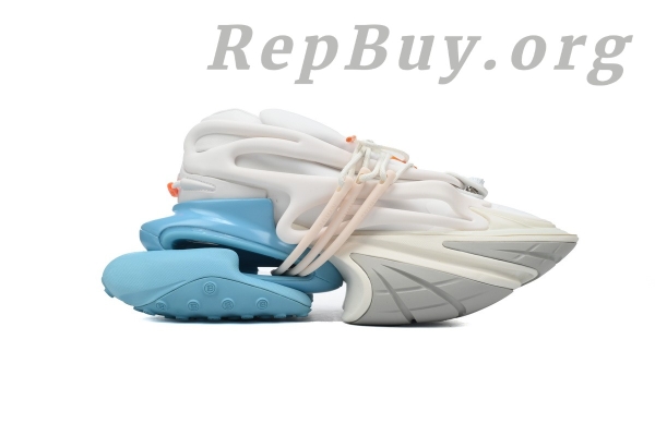 Top Version Balmain Unicorn Low-Top White Blue YM1VJ309 - Image 2
