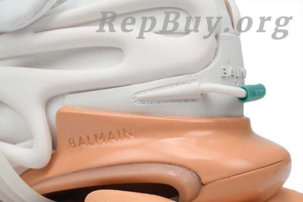 Top Version Balmain Unicorn Low-Top White Green Orange YM1VJ309 - Image 5