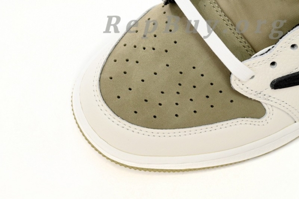 Top Version Air Jordan 1 Retro Low Golf Travis Scott Neutral Olive FZ3124-200 - Image 6