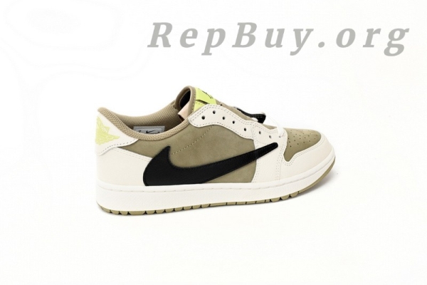 Top Version Air Jordan 1 Retro Low Golf Travis Scott Neutral Olive FZ3124-200 - Image 9