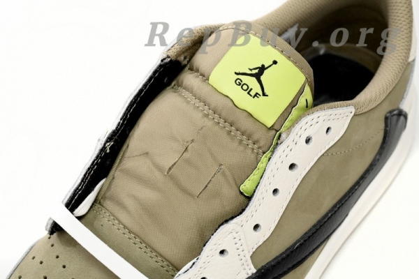 Top Version Air Jordan 1 Retro Low Golf Travis Scott Neutral Olive FZ3124-200 - Image 7
