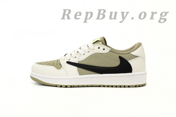 Top Version Air Jordan 1 Retro Low Golf Travis Scott Neutral Olive FZ3124-200