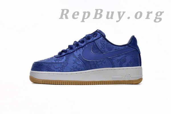 Top Version Nike Air Force 1 Low CLOT Blue Silk CJ5290-400