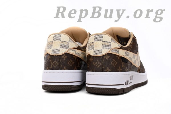 Top Version Nike Air Force 1, Louis Vuitton Monogram Brown Damier Azur, High Quality Replica Sneakers, Best AF1 LV Replica, 1:1 Copy Nike Shoes, Premium Fake Nike Air Force 1, Luxury Replica Shoes, No Special Shoe Box