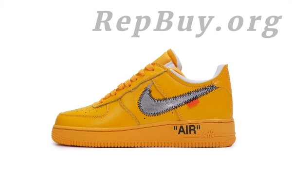 Top Version Nike Air Force 1 Low OFF-WHITE University Gold Metallic Silver DD1876-700